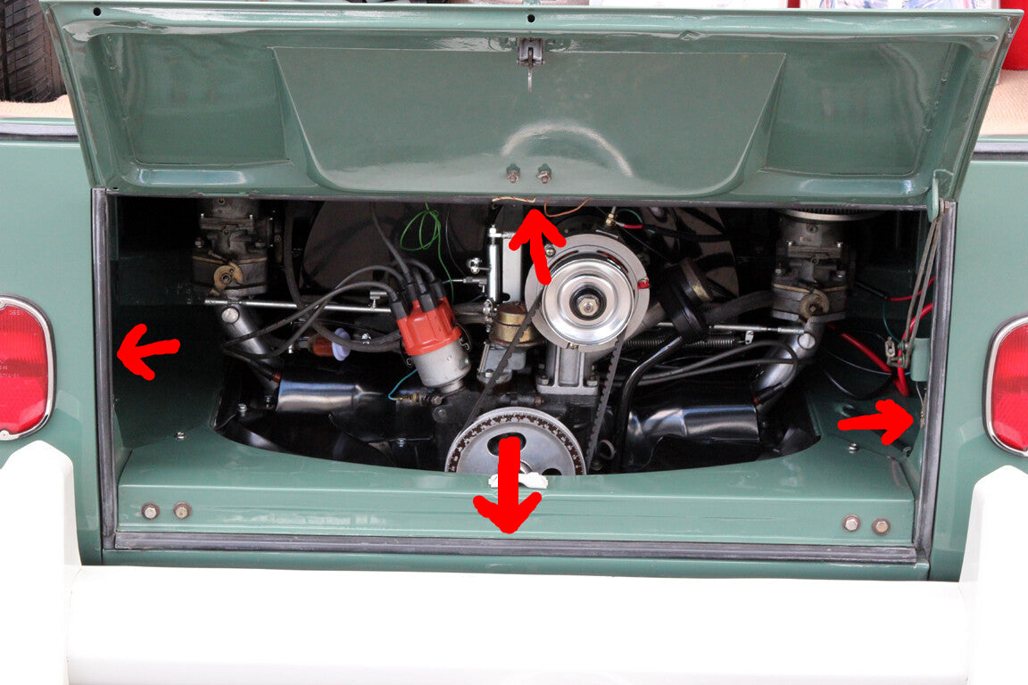 T2 55-71 Engine Compartment Lid Weatherstrip (Seal) 4pc