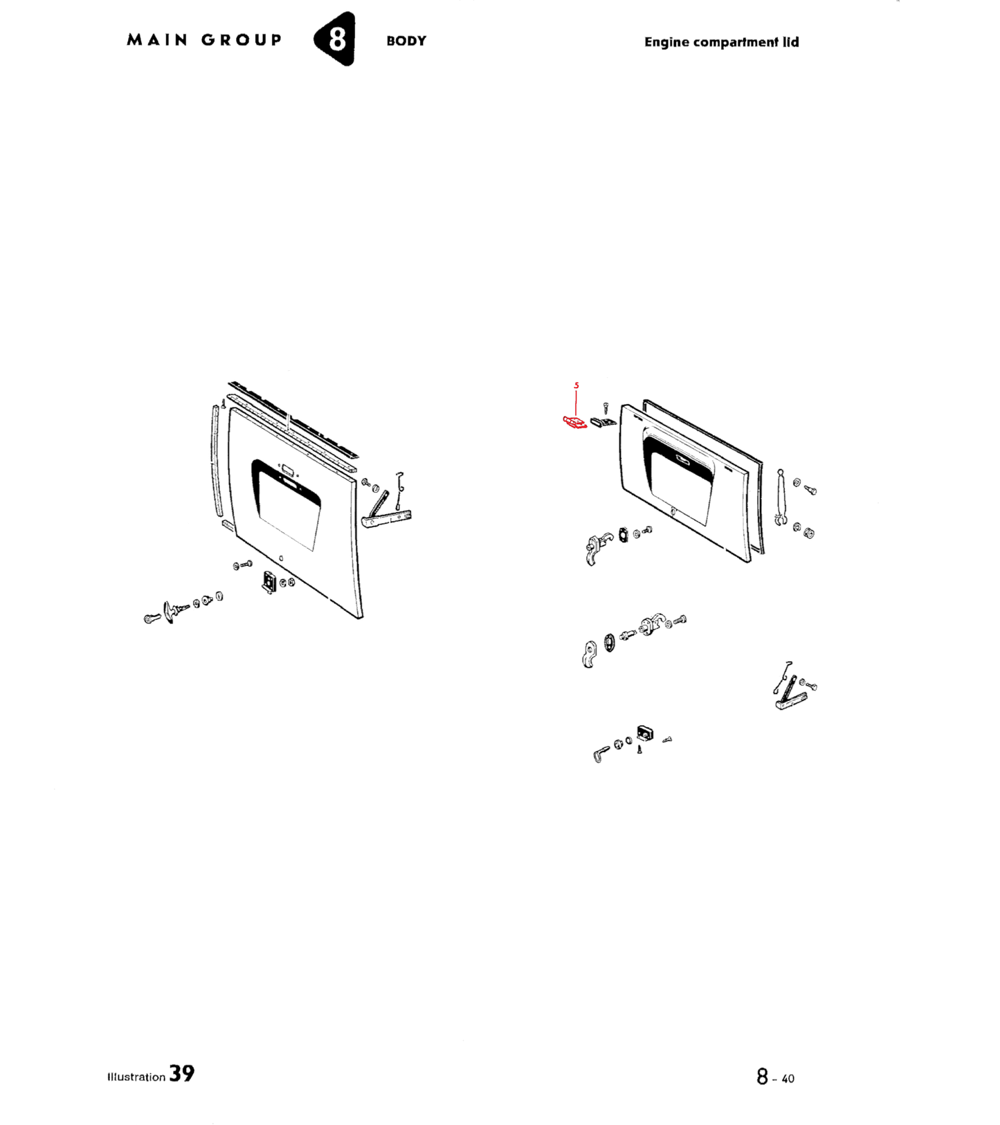 Bus 55-76 Engine Lid Hinge, Treasure Chest Hinge Each