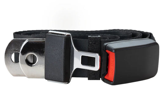 Euro-style 2PT Black Lap Belt