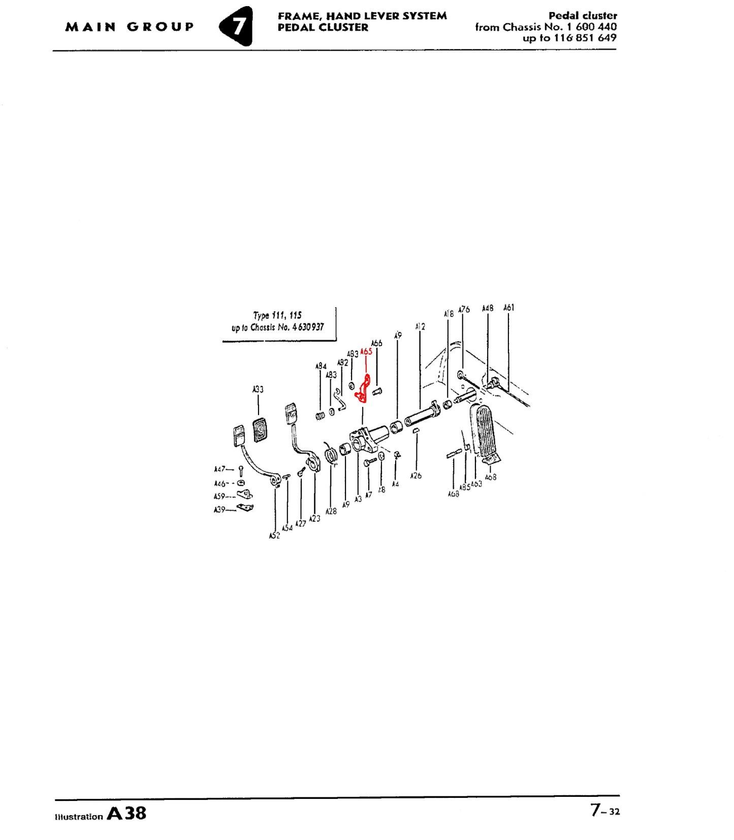 T1 58-66.5, Lever for Accelerator Pedal