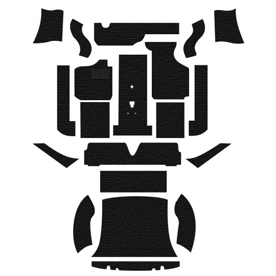 69-74 Ghia Sedan, Deluxe Carpet Kit, W/Grommets 20pc, W/ Footrest