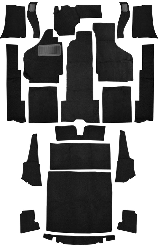 69-74 Ghia Convertible RHD Front Carpet Kit w/ Footrest 20pc - Premium Loop