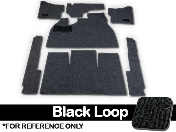 VW Carpet Kit 7pc. (With Footrest) W/Heater Grommets 1958-68 VW Bug Sedan