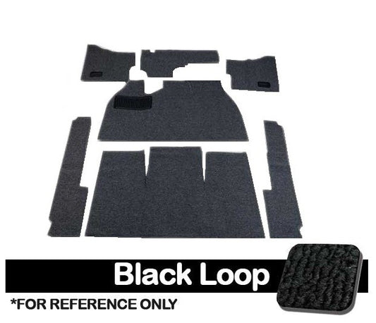 VW Carpet Kit 7pc. (Without Footrest) W/Heater Grommets 1958-68 VW Bug Sedan