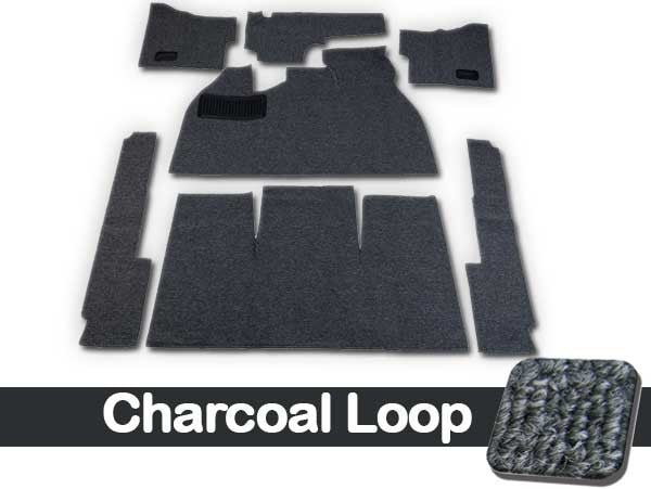 VW Carpet Kit 7pc. (With Footrest) W/Heater Grommets 1958-68 VW Bug Sedan