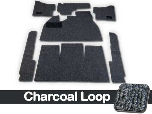 VW Carpet Kit 7pc. (With Footrest) W/Heater Grommets 1958-68 VW Bug Sedan