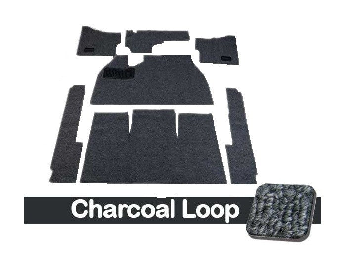 VW Carpet Kit 7pc. (Without Footrest) W/Heater Grommets 1958-68 VW Bug Sedan