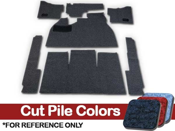 VW Carpet Kit 7pc. (With Footrest) W/Heater Grommets 1958-68 VW Bug Sedan