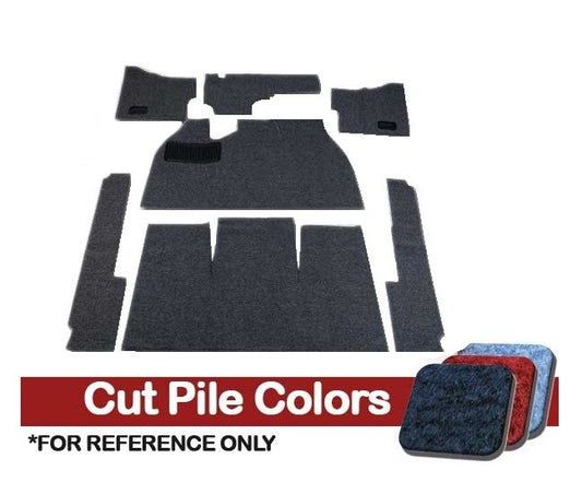 VW Carpet Kit 7pc. (Without Footrest) W/Heater Grommets 1958-68 VW Bug Sedan