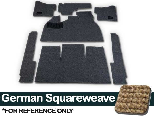 VW Carpet Kit 7pc. (With Footrest) W/Heater Grommets 1958-68 VW Bug Sedan
