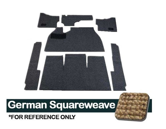 VW Carpet Kit 7pc. (Without Footrest) W/Heater Grommets 1958-68 VW Bug Sedan