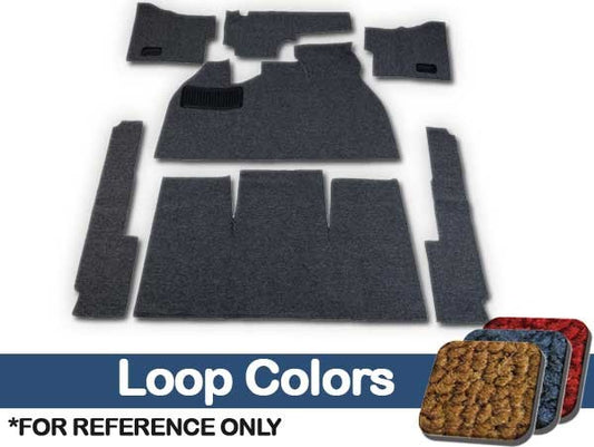 VW Carpet Kit 7pc. (With Footrest) W/Heater Grommets 1958-68 VW Bug Sedan