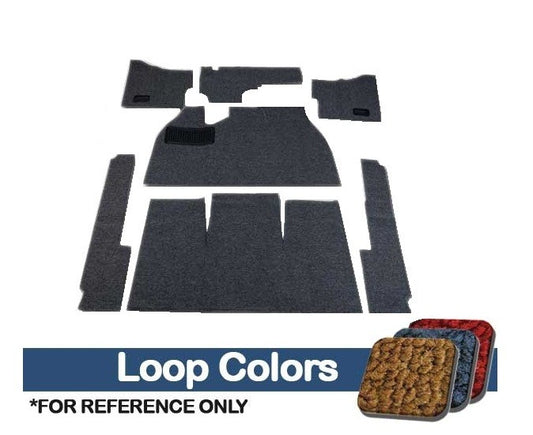 VW Carpet Kit 7pc. (Without Footrest) W/Heater Grommets 1958-68 VW Bug Sedan