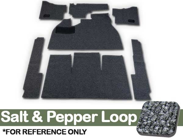 VW Carpet Kit 7pc. (With Footrest) W/Heater Grommets 1958-68 VW Bug Sedan
