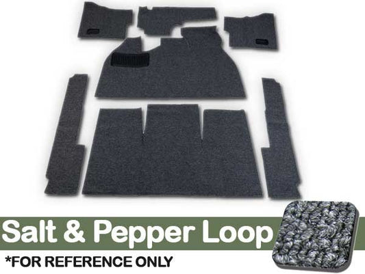 VW Carpet Kit 7pc. (With Footrest) W/Heater Grommets 1958-68 VW Bug Sedan