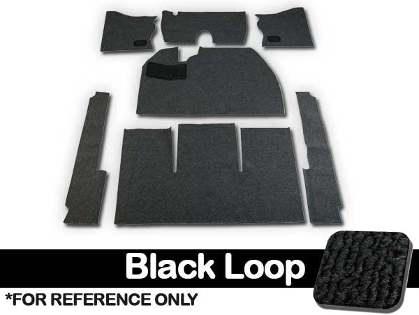VW Carpet Kit 7pc. (Without Footrest) W/Heater Grommets 1954-56.1/2 VW Bug Sedan