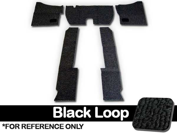VW Carpet Kit 5pc.(Use W/Rubber Mats) W/Heater Grommets 1954-56Â½ VW Bug Sedan