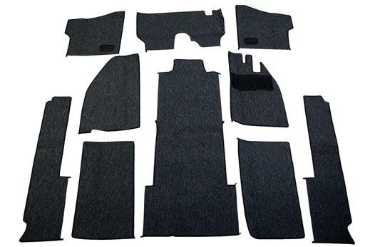 1958-65 Bug Sedan RHD Carpet Kit w/ Grommets 10pc. (w/o Footrest) Premium Loop