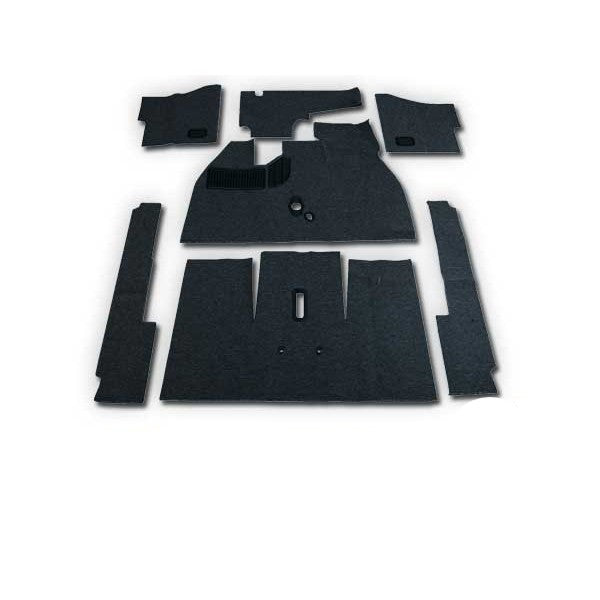 1965-67 Bug Sedan Deluxe Carpet Kit W/Grommets 7pc. (w/ Footrest) Premium Loop