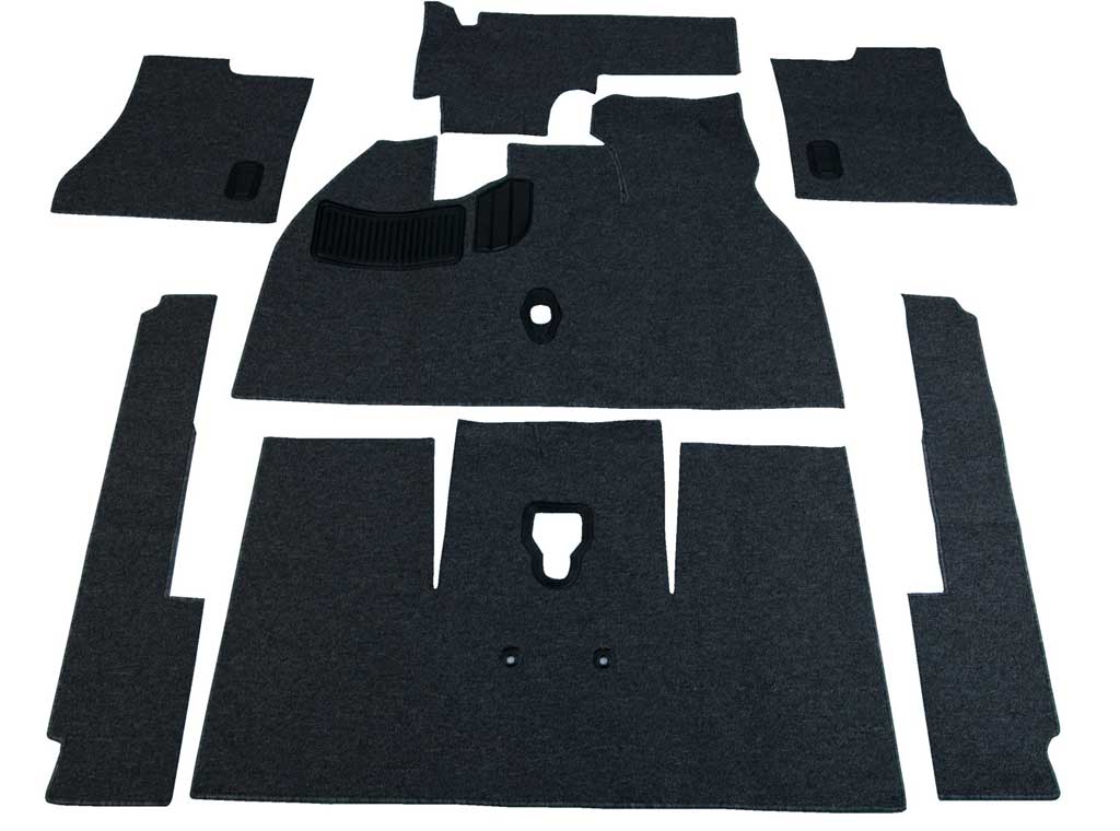 1969 Bug Sedan Deluxe Carpet Kit w/ Grommets 7pc. (w/ Footrest) Premium Loop