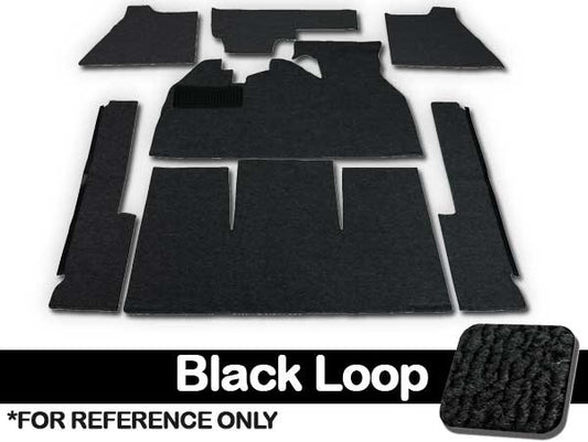 VW Carpet Kit 7pc. (With Footrest) 1971-72 VW Super Beetle Sedan