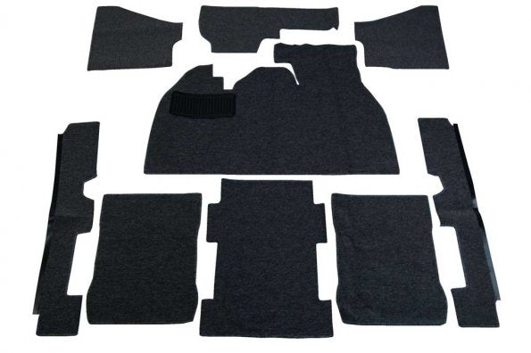 1973-77 Super Beetle Sedan Basic Carpet Kit 9pc. (W/Footrest) - Premium Loop