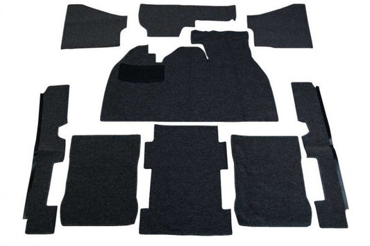 1973-77 Super Beetle Sedan Basic Carpet Kit 9pc. (W/Footrest) - Premium Loop