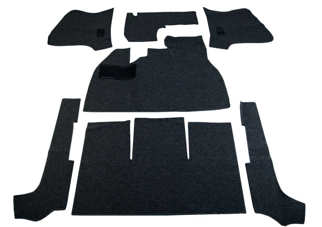 1958-68 Bug Convertible, Deluxe Carpet Kit 7pc (W/Footrest), Premium Loop