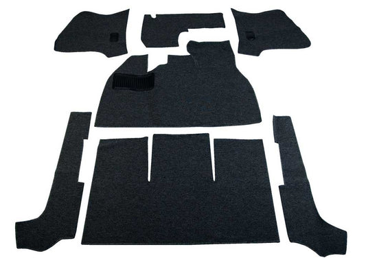 1958-68 Bug Convertible, Deluxe Carpet Kit 7pc (W/Footrest), Premium Loop