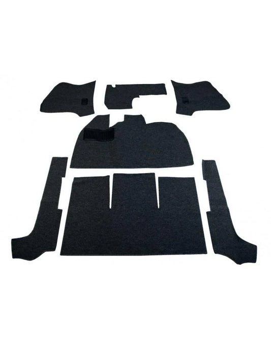 1958-68 Bug Convertible, Carpet Kit 7pc. (W/O Footrest) , W/Heater Grommet Premium Loop