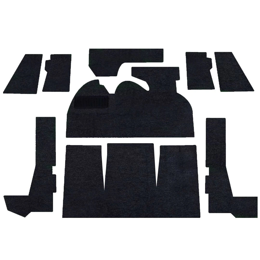1971-72 Super Beetle Convertible, Carpet Kit 9 pc. (W/Footrest) Premium Loop