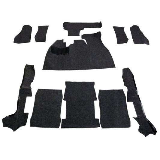 1973-79 Super Beetle Convertible, Carpet Kit 11 pc. (W/Footrest) Premium Loop