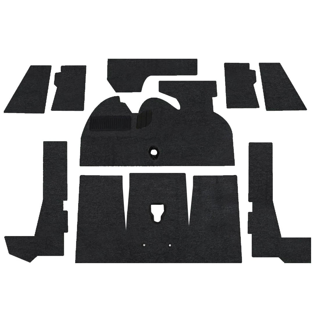 1971-72 Super Beetle Convertible Deluxe Carpet Kit W/Grommets 9pc (w/Footrest) Premium Loop