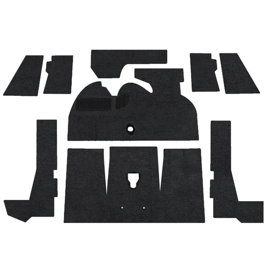 1971-72 Super Beetle Convertible Deluxe Carpet Kit W/Grommets 9pc (w/Footrest) Premium Loop