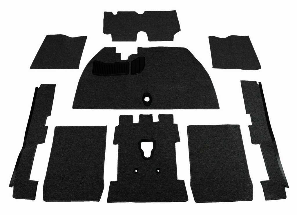 1971-72 Super Beetle Convertible Deluxe Carpet Kit W/Grommets 9pc (W/O Footrest) Premium Loop