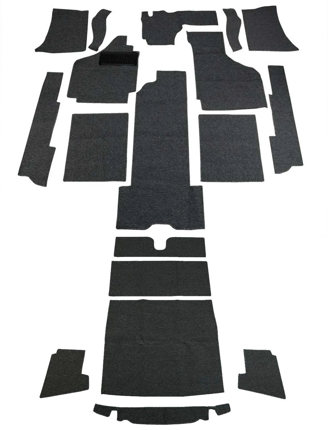 1969-74 Ghia Convertible, Carpet Kit, 20pc, W/ Footrest Premium Loop