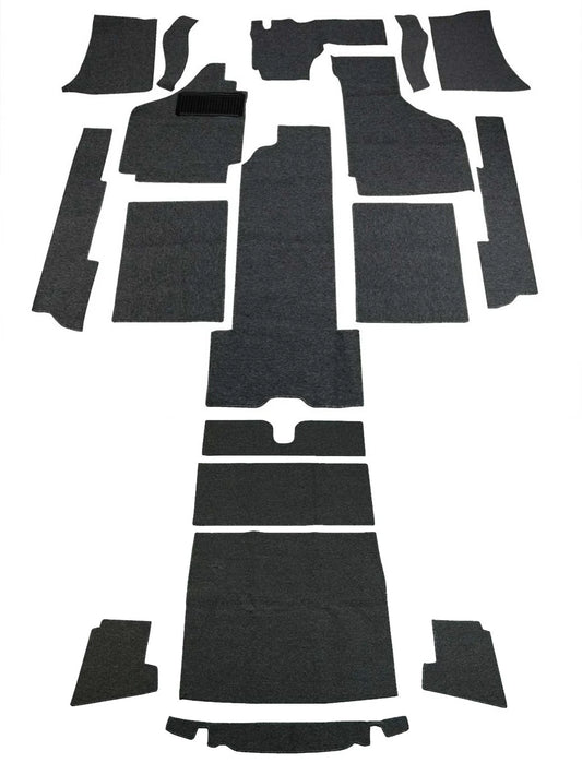 1969-74 Ghia Convertible, Carpet Kit, 20pc, W/ Footrest Premium Loop