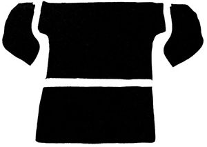 1954-77 Baja Bug Sedan, Carpet Kit Rear Well, 4 Pc. (w/no rear seat) Premium Loop
