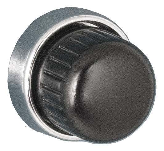 KNOB SET, EURO BLACK KNOB (36) CHROME RING (76)