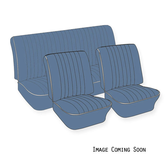Original Seat Upholstery F/R 1965-67 Bug Sedan * Smooth Vinyl w/ Off-White Welt