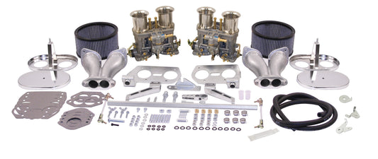 EMPI Dual 40 or 44 WEBER IDF Hex Bar Carb Kit With Chrome Air Cleaners for Type 1 Upright Engines