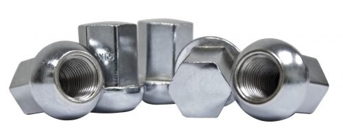 Porsche Style Alloy 14x1.5mm Lug Nuts, Steel with Chrome Finish, Set of 5