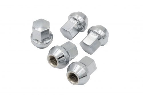 Chrome Steel 60 Degree Lug Nuts 12mm, Set of 5