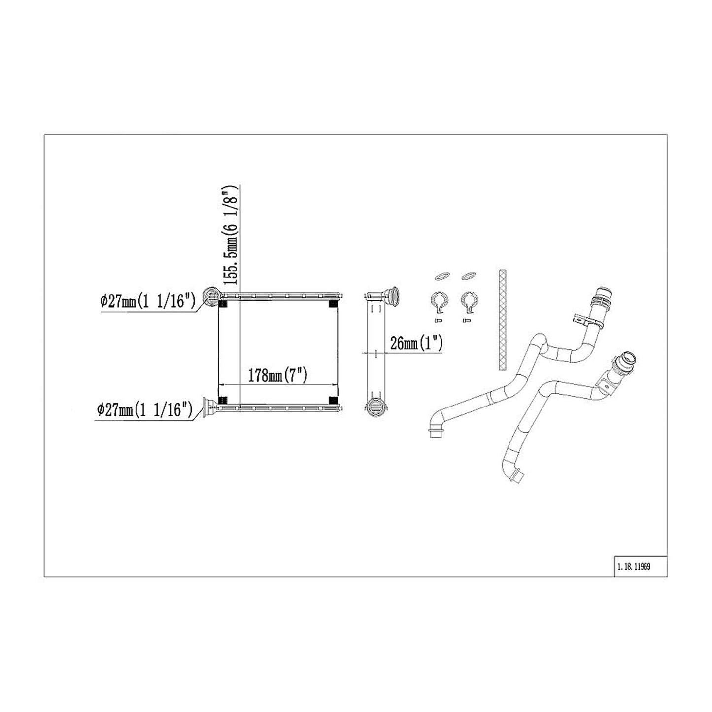 VW Jetta Nissens Front HVAC Heater Core 73942