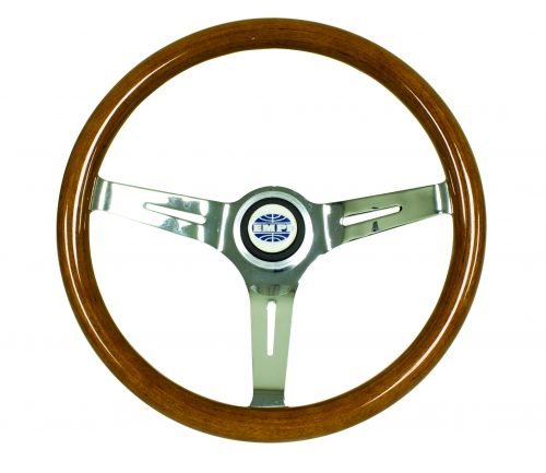 EMPI 380mm/31mm Grip Classic Wood Steering Wheel Only 3" Dish with Classic 3-Bolt Hub Pattern