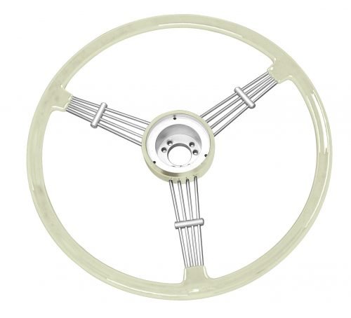 Banjo Style Vintage Steering Wheel Kit, Silver / Grey