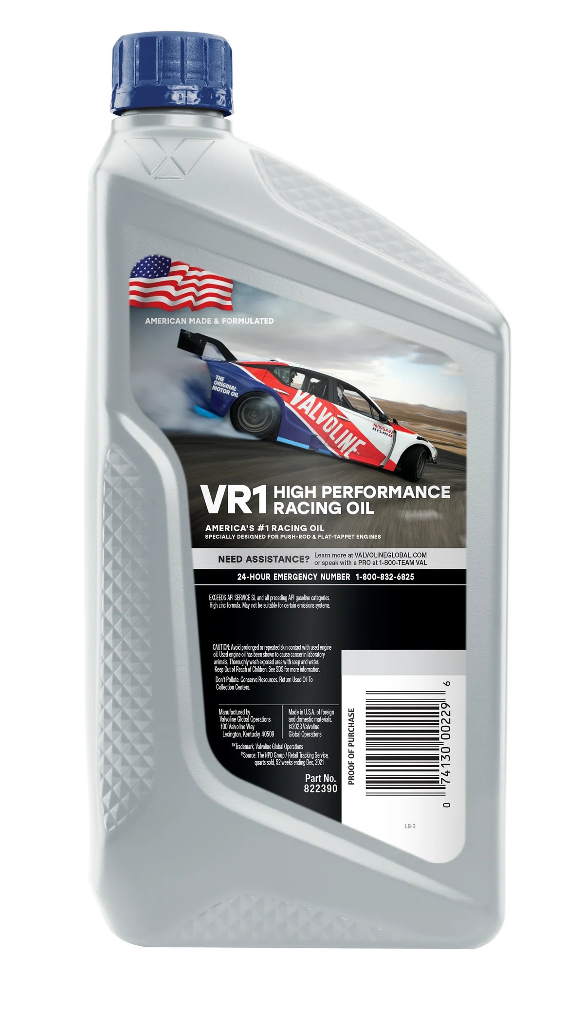 SAE 40 Valvoline VR1 Racing Motor Oil 1 Quart