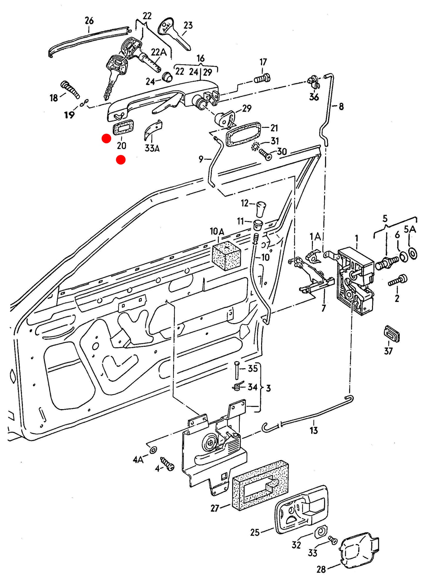 80-93 VW, Porsche Door Handle Seal Smaller