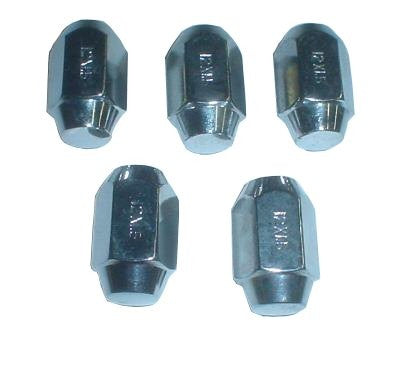 Acorn Style 60° Seat, Chrome Lug Nuts, M12-1.5 Set of 5