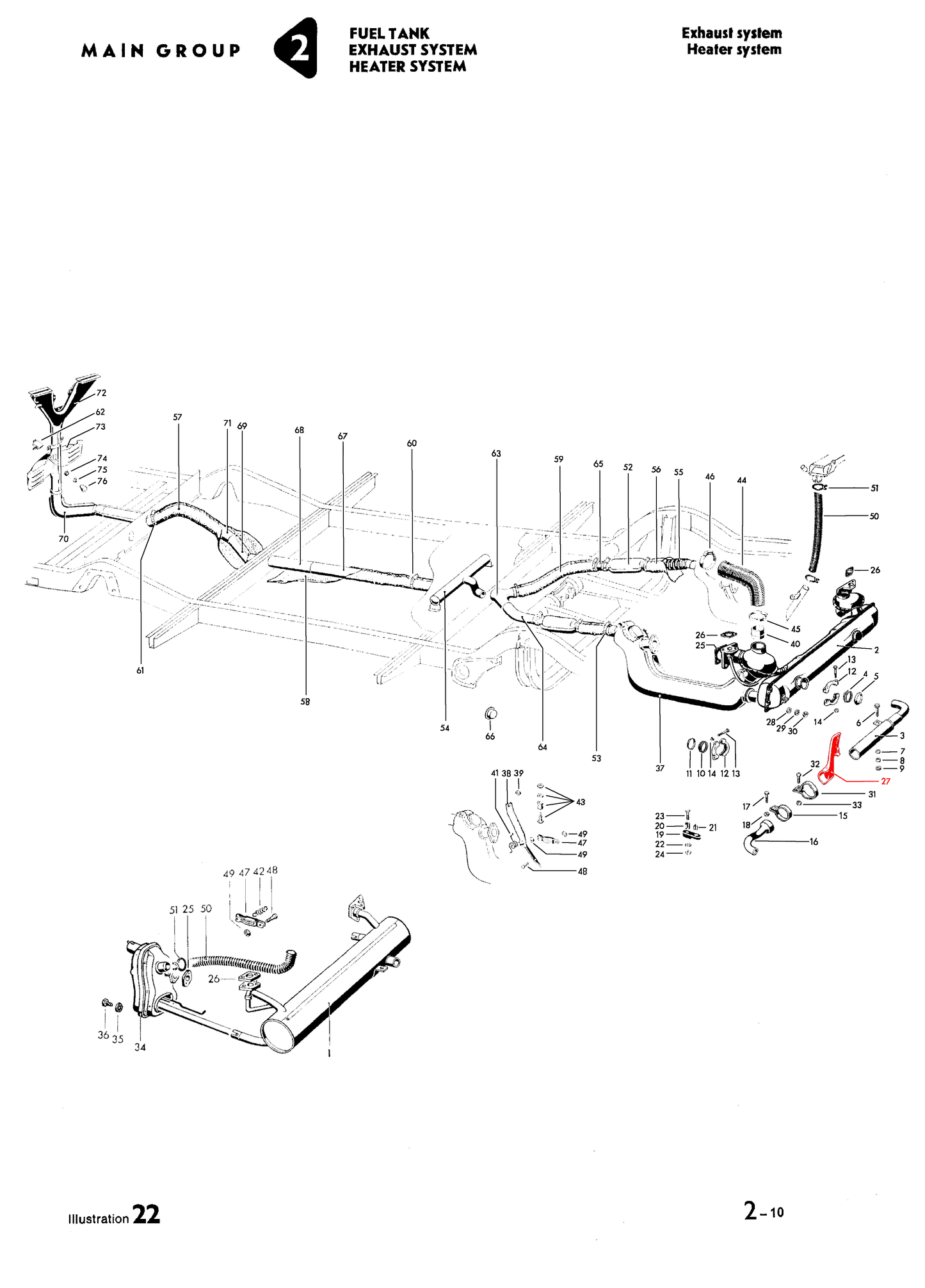 T2 60-71 Exhaust Damper Pipe Mount Bracket